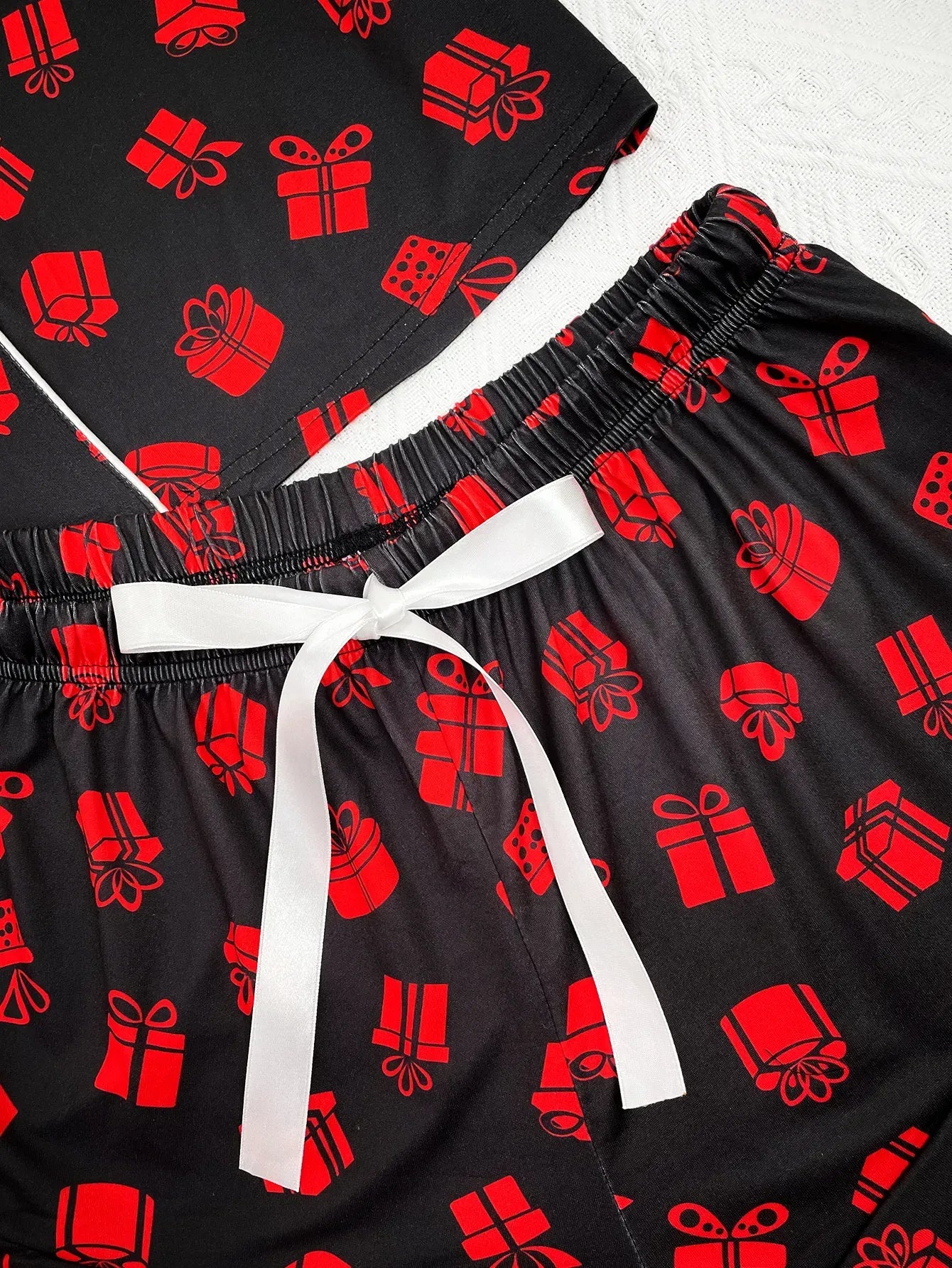 Diagonal Stripes Print Women Pajama Set Short Sleeves Turn Down Collar Top & Shorts Female 2 Pcs Sleepwear Nightwear Homewear