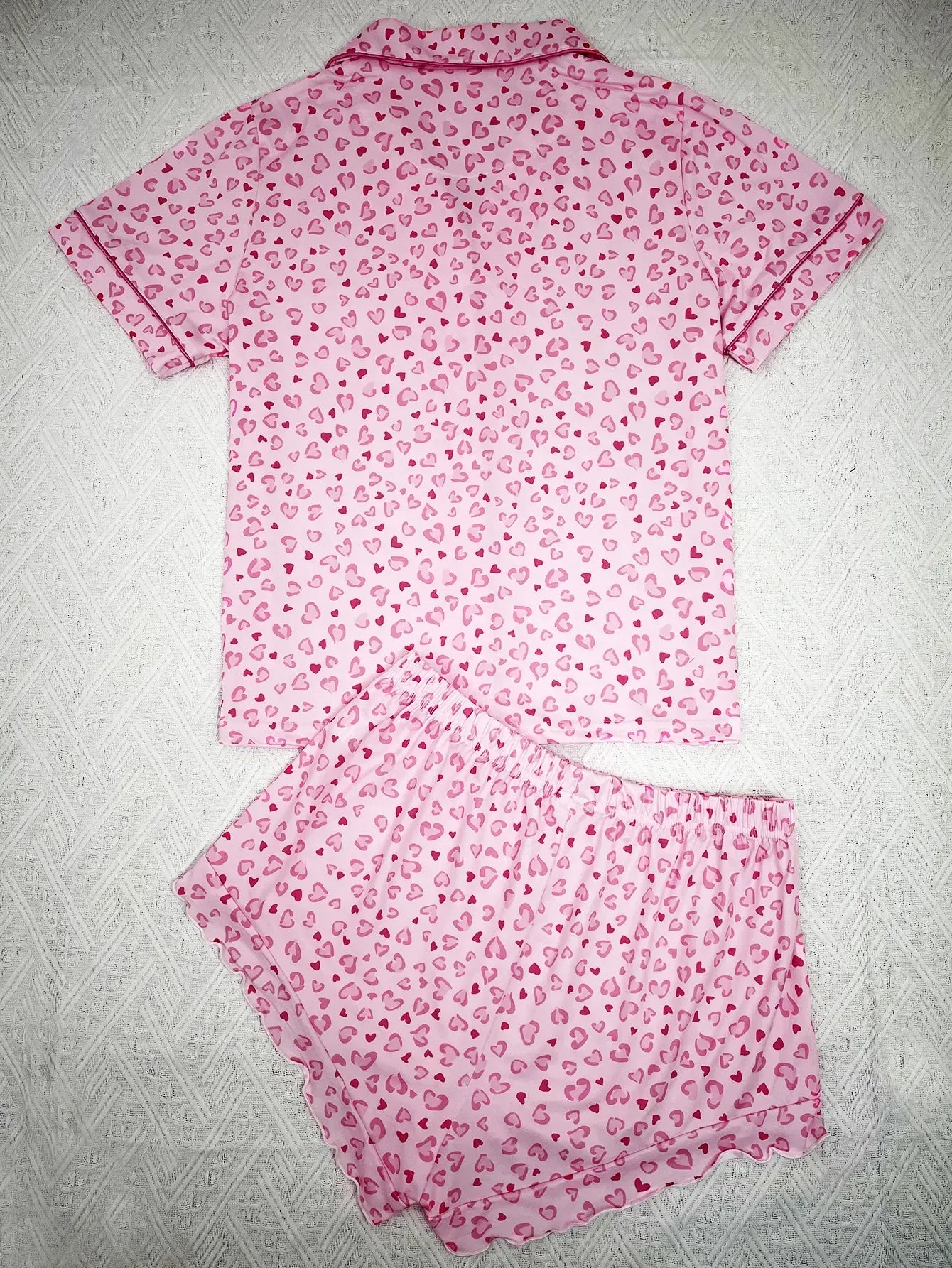 Diagonal Stripes Print Women Pajama Set Short Sleeves Turn Down Collar Top & Shorts Female 2 Pcs Sleepwear Nightwear Homewear