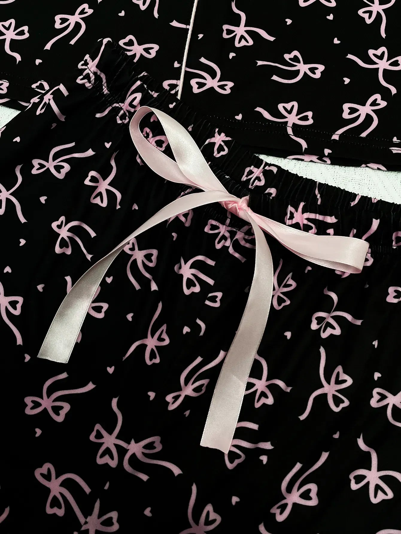 Cherry Print Women's Pajamas Set Turn Down Collar Top & Shorts 2 Pieces Sleepwear Elastic Nightwear Homewear Cloth for Summer