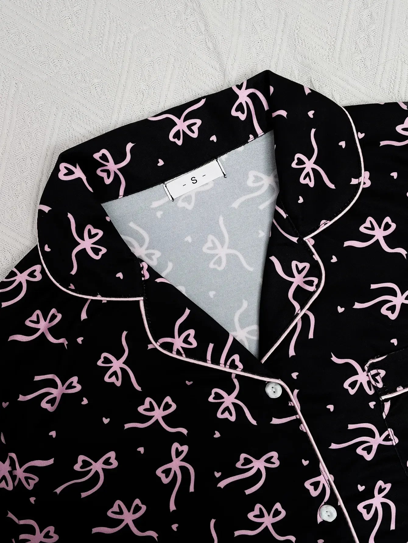 Cherry Print Women's Pajamas Set Turn Down Collar Top & Shorts 2 Pieces Sleepwear Elastic Nightwear Homewear Cloth for Summer