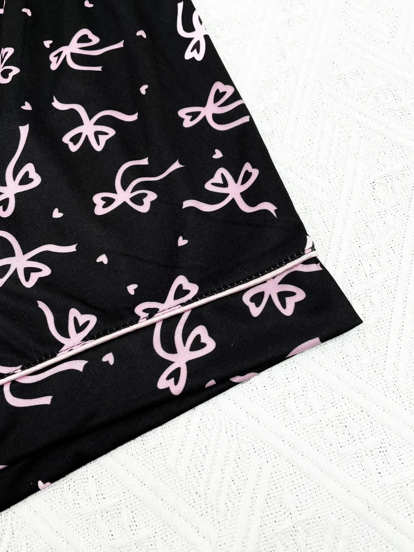 Cherry Print Women's Pajamas Set Turn Down Collar Top & Shorts 2 Pieces Sleepwear Elastic Nightwear Homewear Cloth for Summer