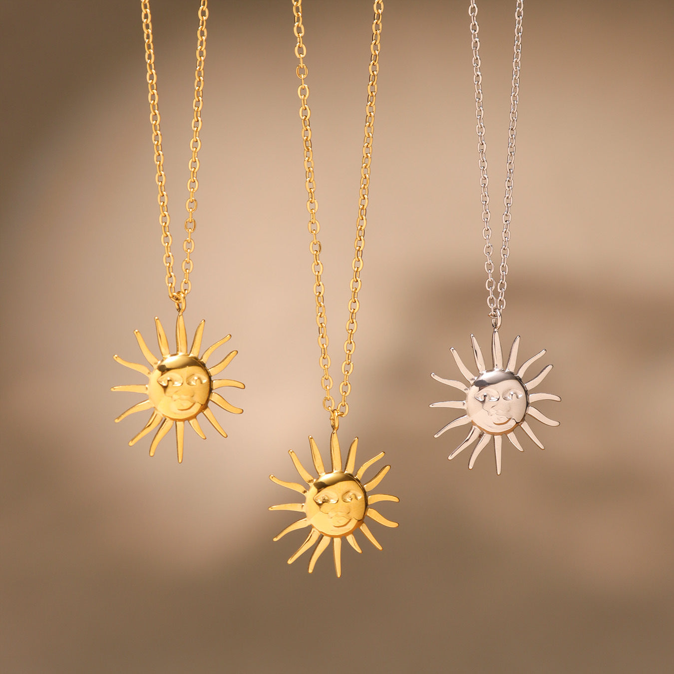 Gold Necklace for Women Sun Goddess Pendant Necklace Women's Jewelry