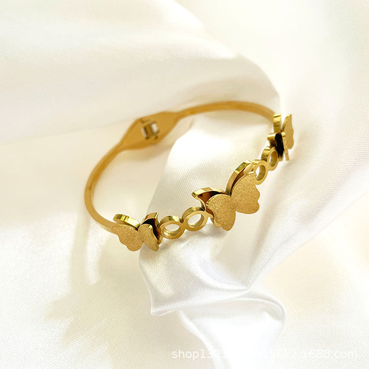 Bracelet for Women Golden Butterfly Charm Bangle