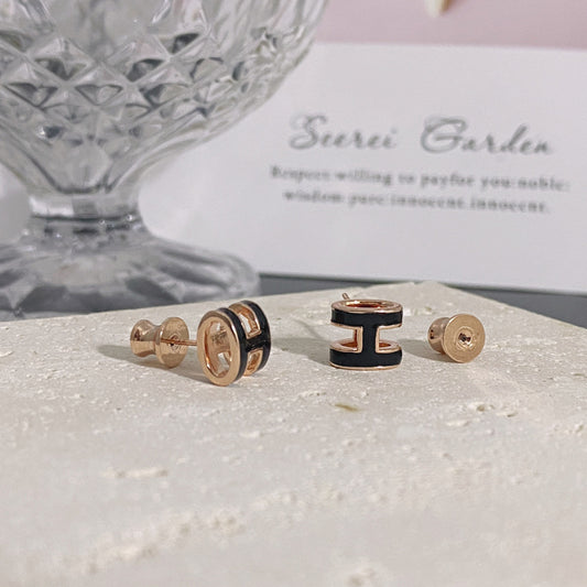 Earrings for Women Elegant H-shaped Stud Earrings Muti-Coloful