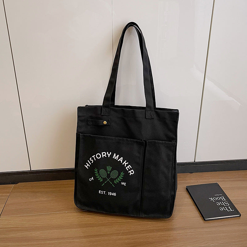 2025 new canvas bag design sense niche new large capacity single shoulder tote bag lazy carrying fashion versatile