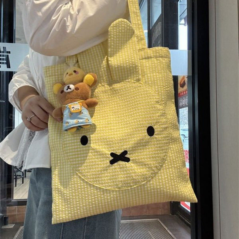 New Little Rabbit Miffy Canvas Bag Summer Single Shoulder Crossbody Bag Women's Commuter Handbag Fashion Versatile Bag