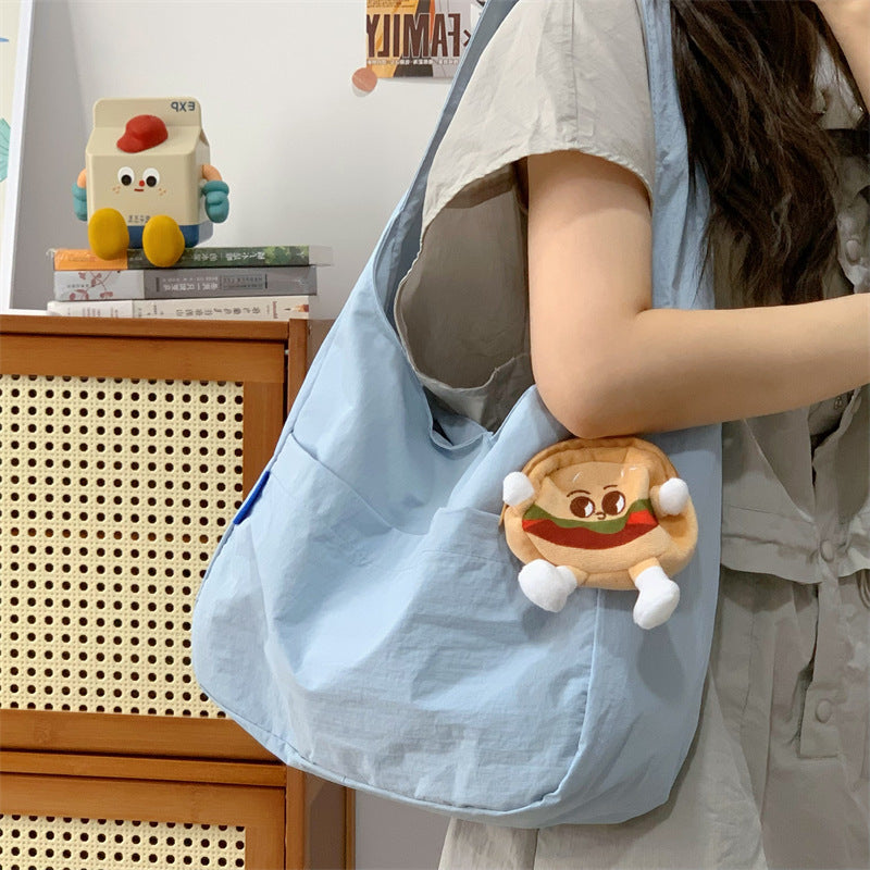 Summer New Tote Bag Relaxation for Girls Simple Ice Cream Dopamine Shoulder Bag Large Capacity Underarm Bag