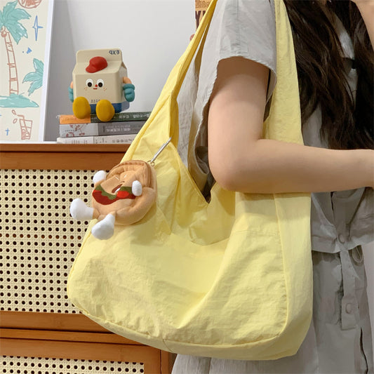Summer New Tote Bag Relaxation for Girls Simple Ice Cream Dopamine Shoulder Bag Large Capacity Underarm Bag