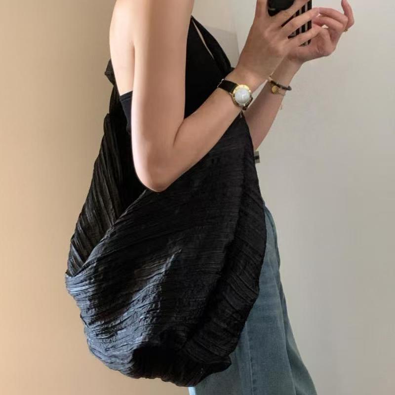 Korean Lazy Large Capacity Canvas Bag for Women 2025 New Casual Versatile Single Shoulder Tote Bag Commuter Crossbody Bag