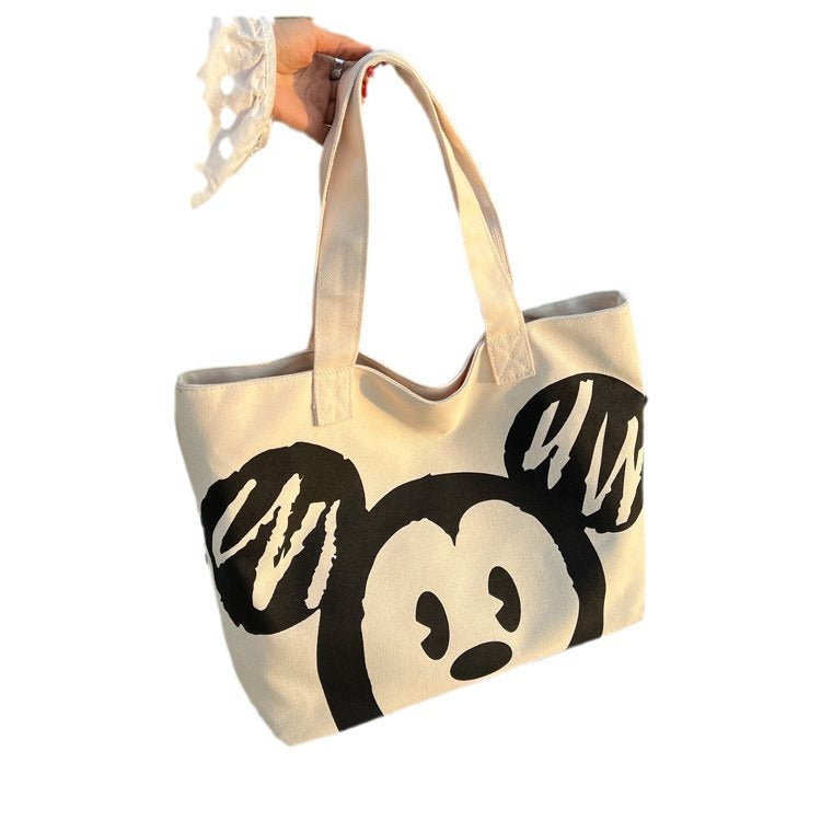 2025 new canvas bag, women's crossbody shoulder bag, tote bag, book bag, versatile large capacity, student class bag, tutoring bag, fashionable