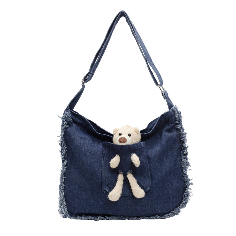 Large capacity shoulder bag, casual cartoon tote bag, 2025 new commuter crossbody bag, women's bag