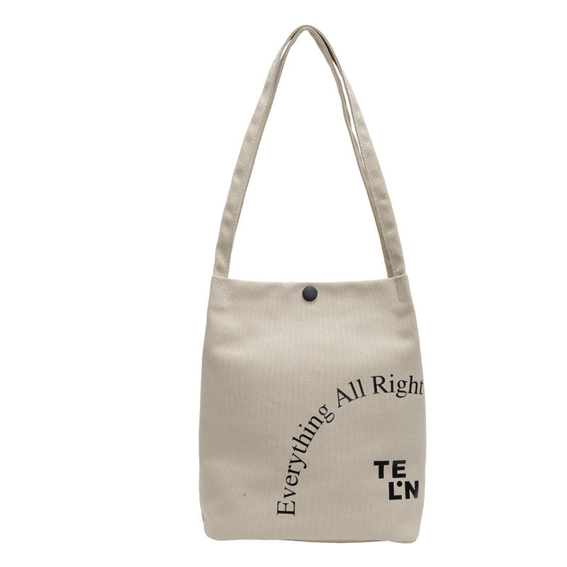 2025 new letter printed canvas bag, women's minimalist artistic underarm bag, new large capacity versatile shoulder bag