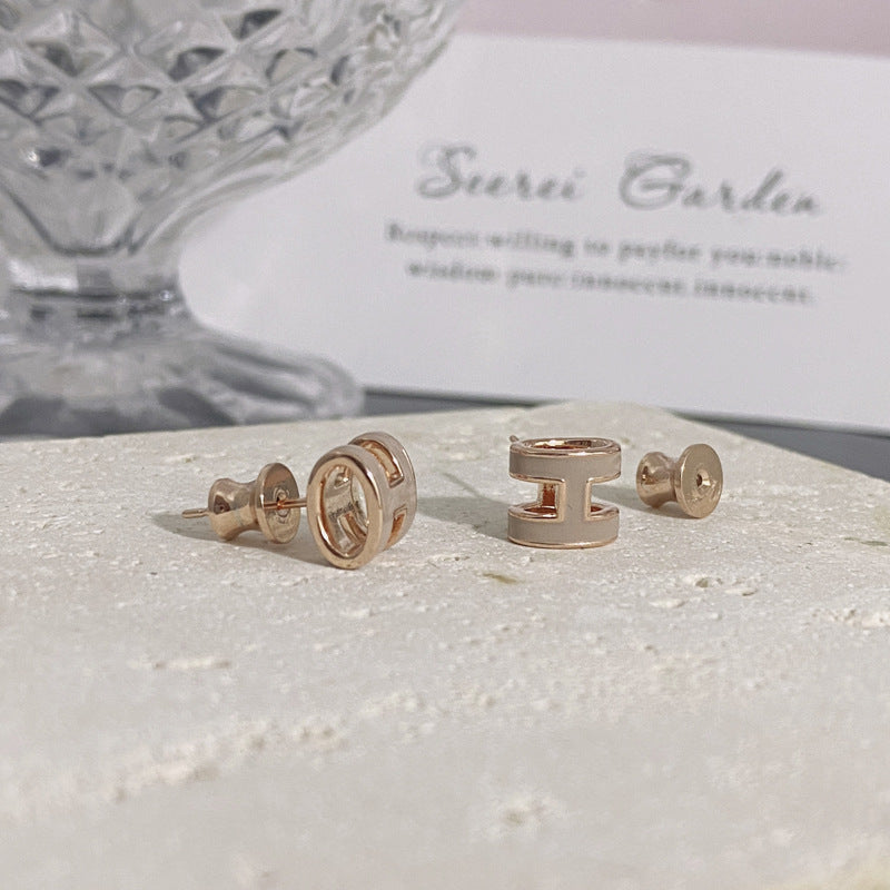 Earrings for Women Elegant H-shaped Stud Earrings Muti-Coloful
