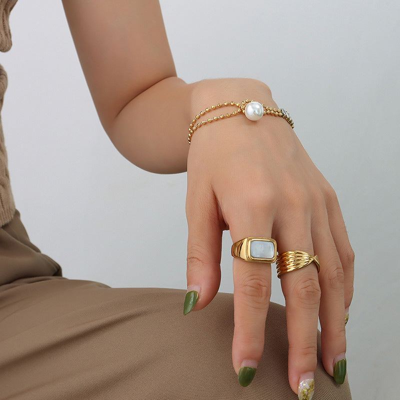 Gold Bracelet for Women Retro Pearl Bracelets Women's Jewelry