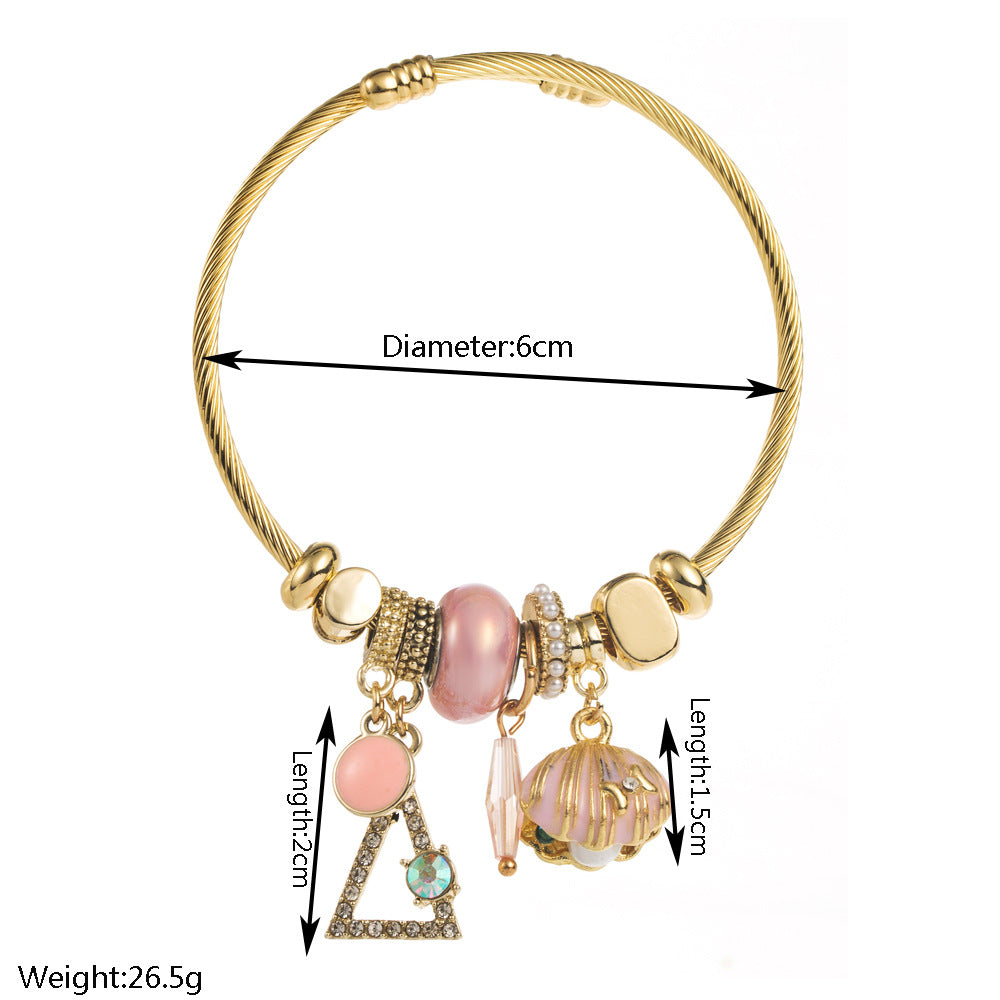 Gold Bracelets for Women Beaded Bracelet Charm Bracelet Geometric Tennis Bracelet