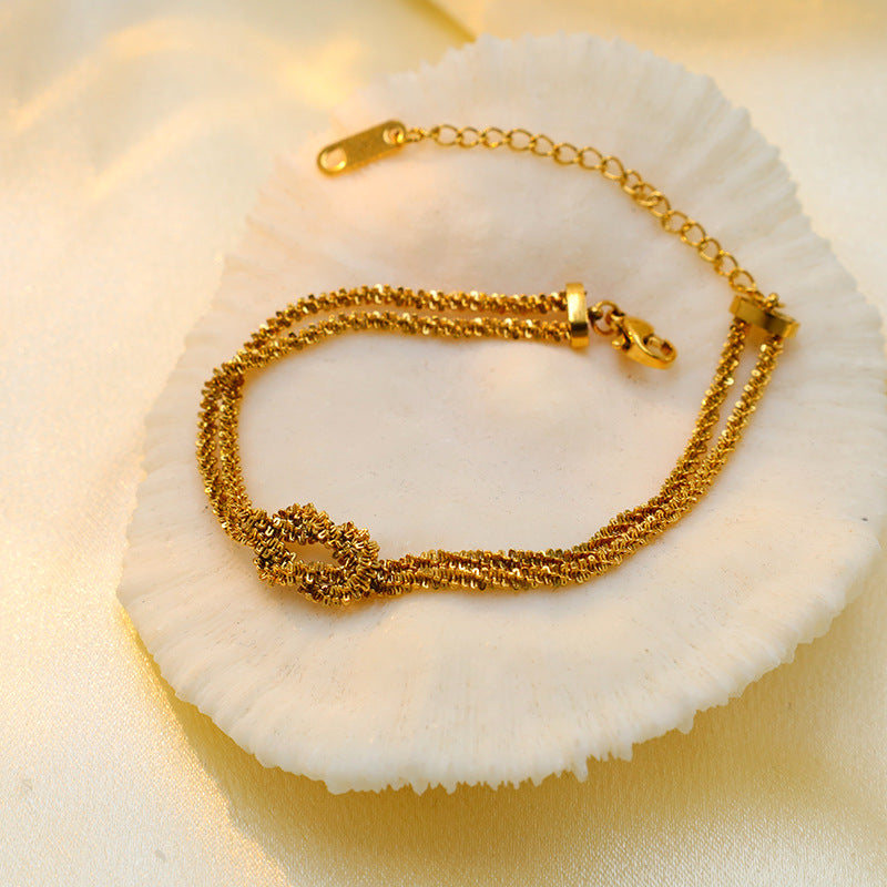 Gold Bracelet for Women Geometric Knotted Bracelet Silver Women's Jewelry