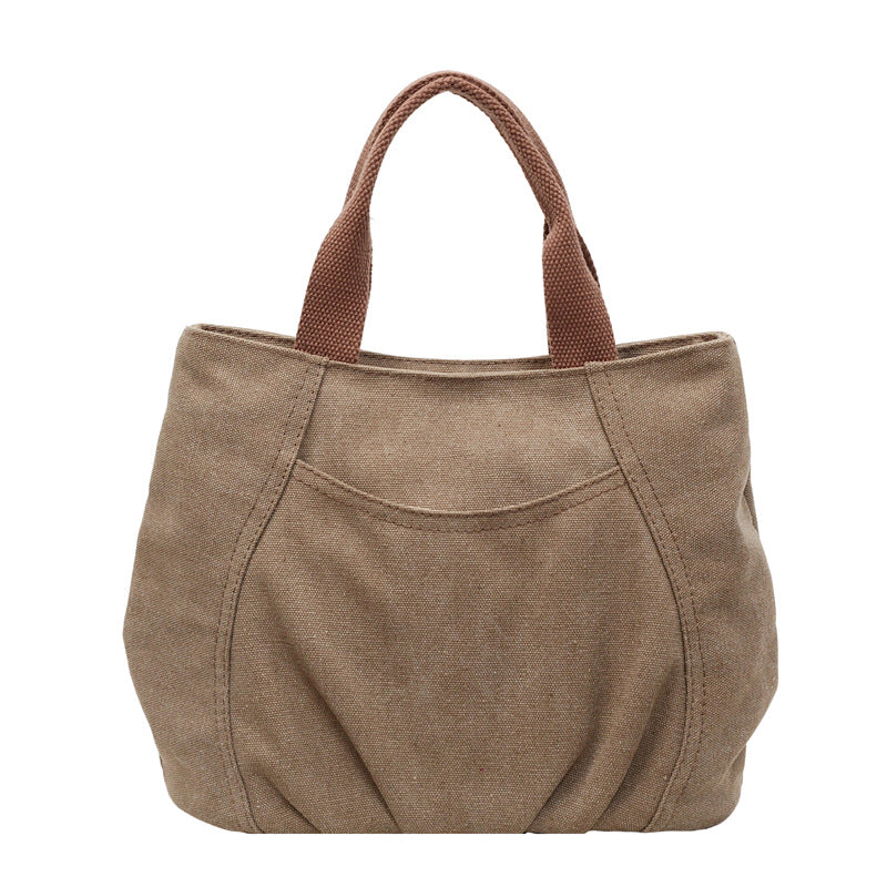 2025 vintage canvas handbag autumn small bag simple casual canvas bag women's canvas bag handbag fashion