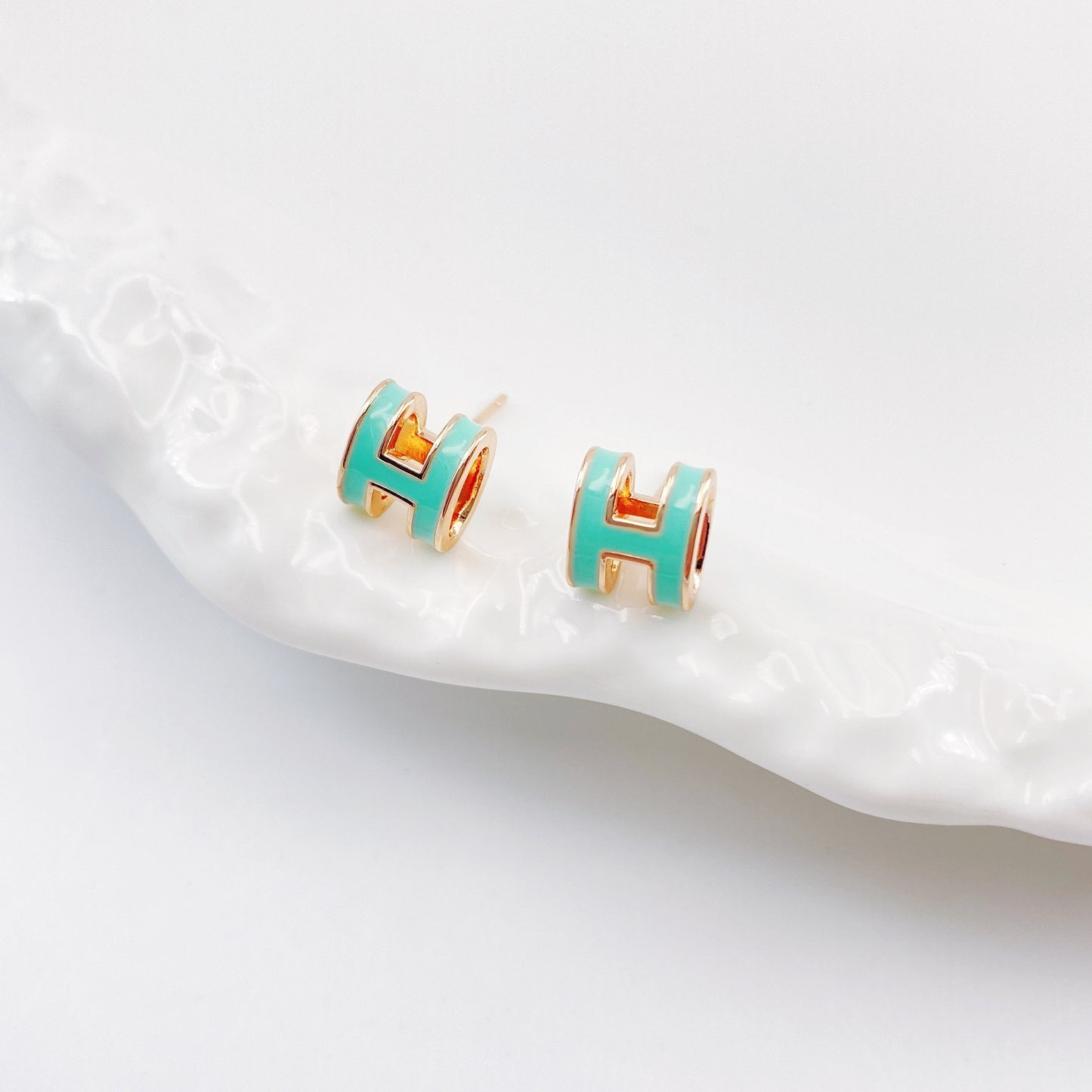 Earrings for Women Elegant H-shaped Stud Earrings Muti-Coloful