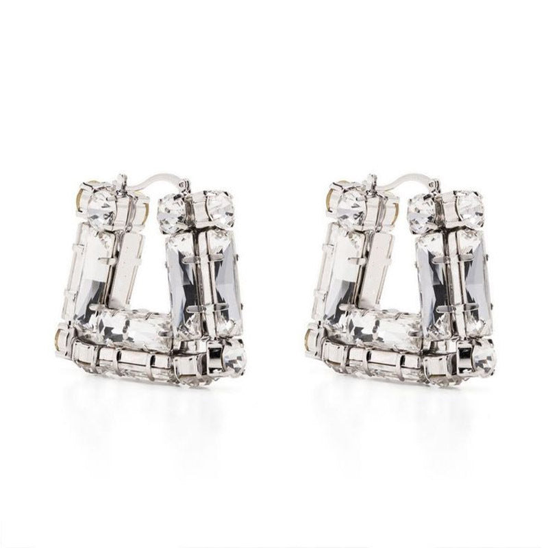 Earrings for Women Sparkling Bag Type Earrings Exaggerated Club Street Earrings