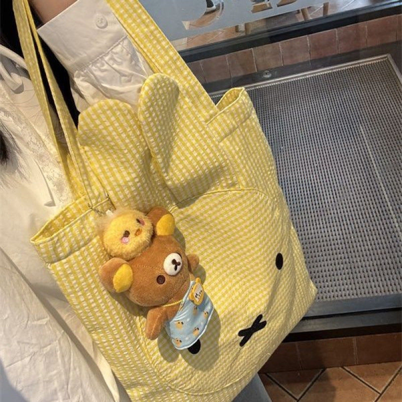 New Little Rabbit Miffy Canvas Bag Summer Single Shoulder Crossbody Bag Women's Commuter Handbag Fashion Versatile Bag