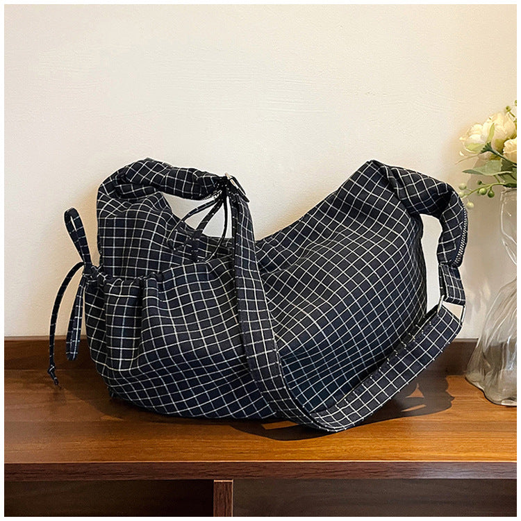 Autumn and winter new plaid women's shoulder bag versatile commuting armpit bag cross-border women's diagonal cross bag women's bag