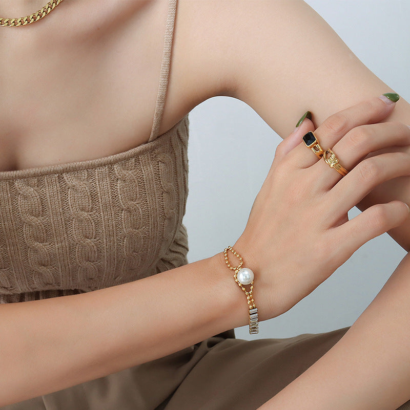 Gold Bracelet for Women Retro Pearl Bracelets Women's Jewelry