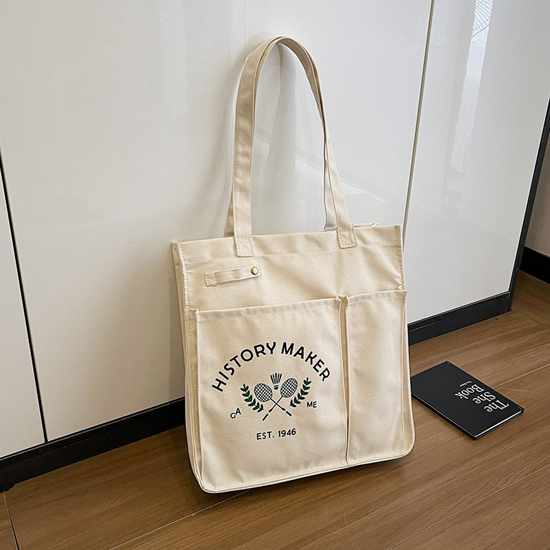 2025 new canvas bag design sense niche new large capacity single shoulder tote bag lazy carrying fashion versatile