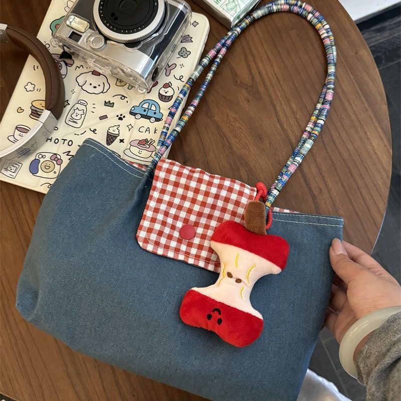 New 2025 Large Capacity Cowboy Single Shoulder Handheld Checkered Canvas Bag Versatile Commuter Retro Leisure Tote Bag for Women