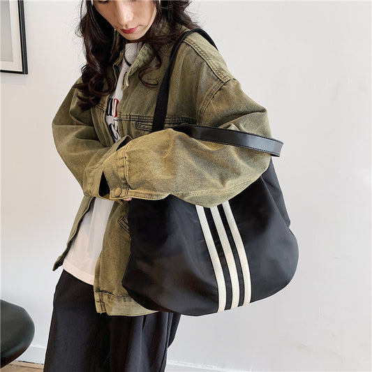 Large capacity shoulder bag for women 2025 versatile fashion student handbag casual canvas bag tote bag for women