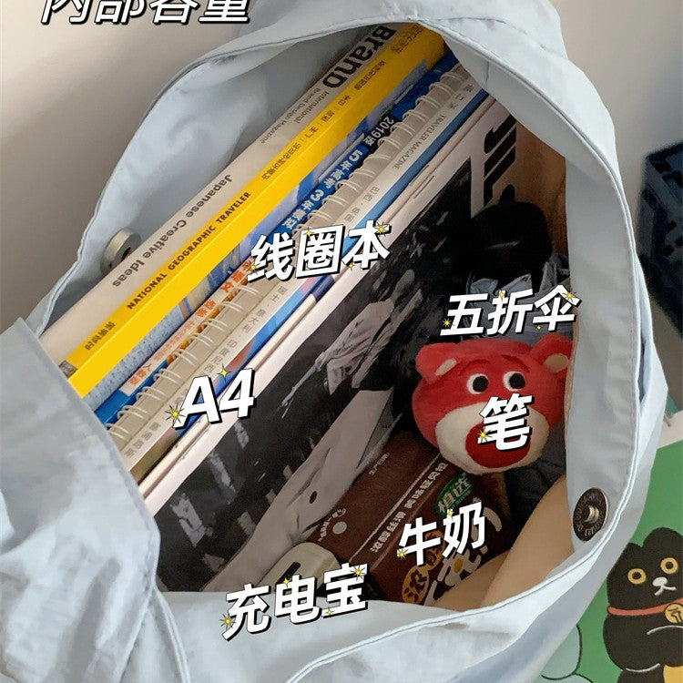 Summer New Tote Bag Relaxation for Girls Simple Ice Cream Dopamine Shoulder Bag Large Capacity Underarm Bag