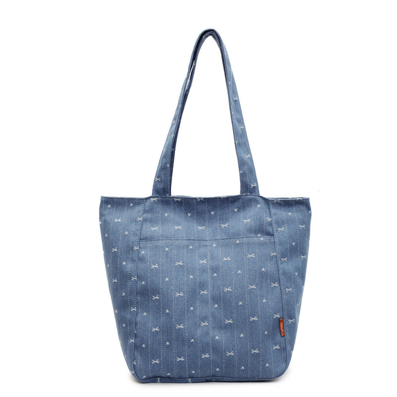 Cowboy canvas bag for women, retro spring and summer, single shoulder crossbody, 2025 new style, small carrying bag for work, miscellaneous items for going out, mommy bag