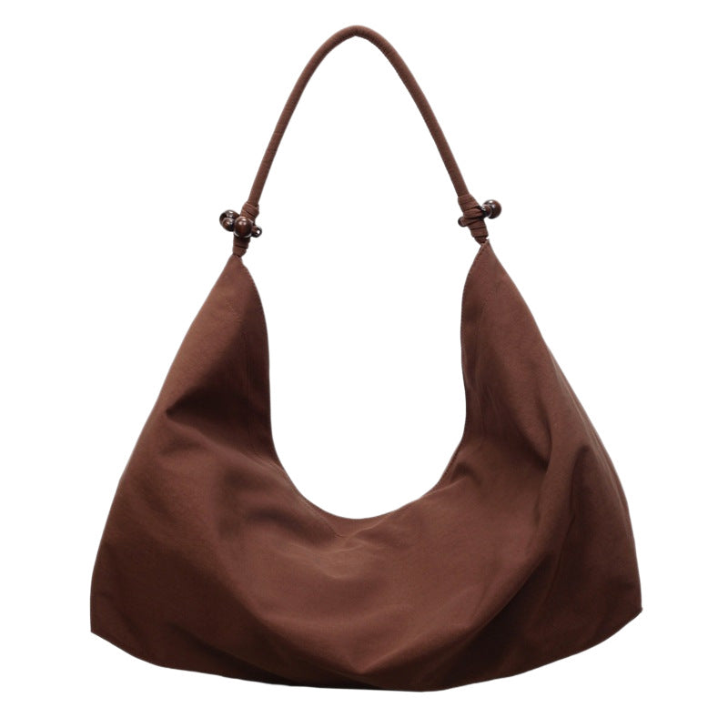 Large capacity bag for women 2025 new trendy autumn and winter Korean lazy style lightweight cloth bag for leisure commuting shoulder bag