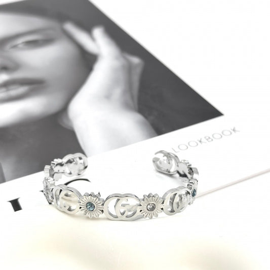 Bracelet for Women Gold Hollow Opening Bracelet Silver Carved Bracelet