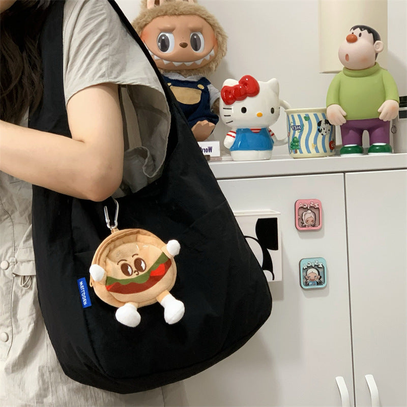 Summer New Tote Bag Relaxation for Girls Simple Ice Cream Dopamine Shoulder Bag Large Capacity Underarm Bag