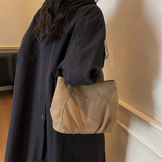 2025 vintage canvas handbag autumn small bag simple casual canvas bag women's canvas bag handbag fashion