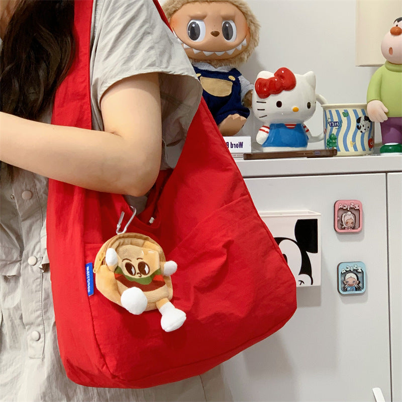 Summer New Tote Bag Relaxation for Girls Simple Ice Cream Dopamine Shoulder Bag Large Capacity Underarm Bag