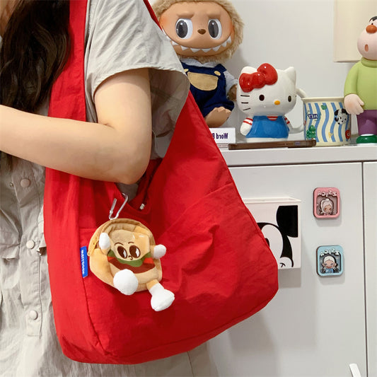 Summer New Tote Bag Relaxation for Girls Simple Ice Cream Dopamine Shoulder Bag Large Capacity Underarm Bag