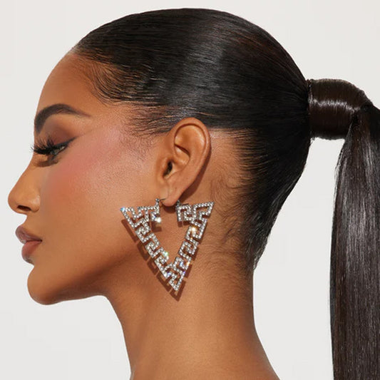 Earrings for Women Triangular Geometric Earrings Silver Women's Jewelry