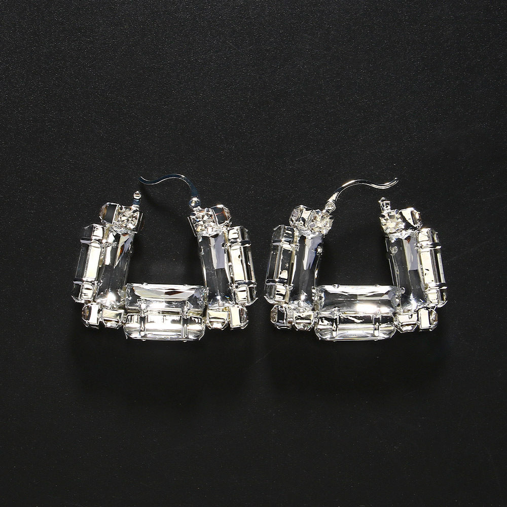 Earrings for Women Sparkling Bag Type Earrings Exaggerated Club Street Earrings