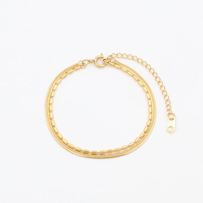 Bracelet for Women Gold Double-layer Snake Bone Bracelet Tennis Bracelets