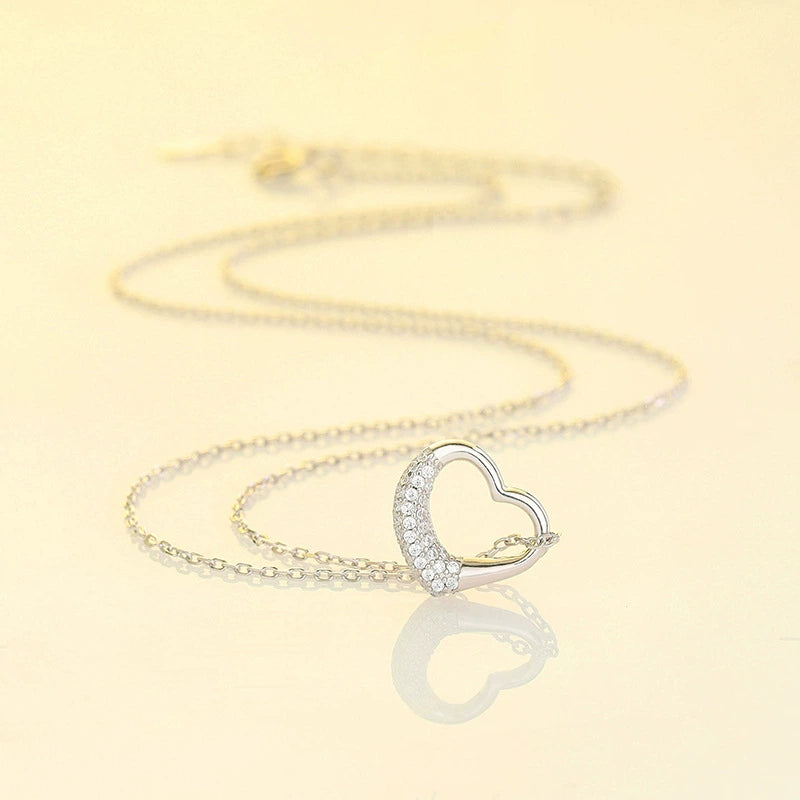 Necklace for Women Silver Diamond Necklace Heart-shaped Necklace Women's Jewelry