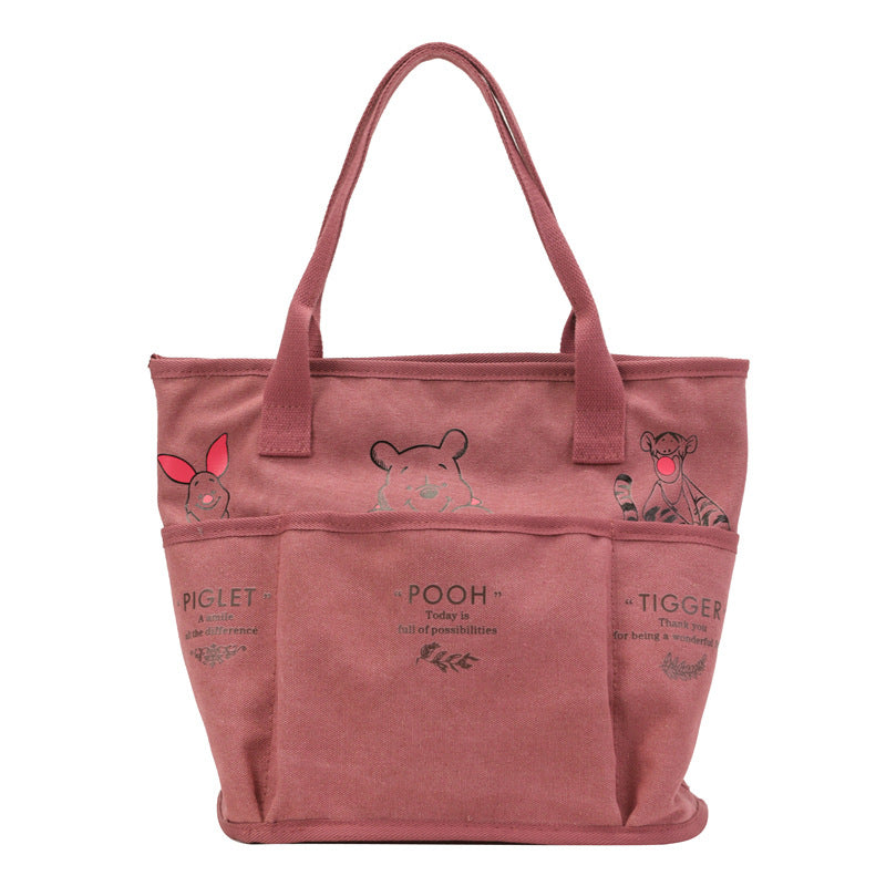 2025 New Retro Tote Bag for Women, Large Capacity Bag, Cute Little Bear Tote Bag, Classroom, Book, Commuter Shoulder Bag