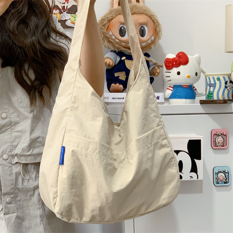 Summer New Tote Bag Relaxation for Girls Simple Ice Cream Dopamine Shoulder Bag Large Capacity Underarm Bag