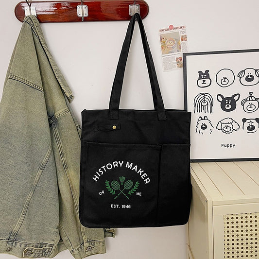 2025 new canvas bag design sense niche new large capacity single shoulder tote bag lazy carrying fashion versatile