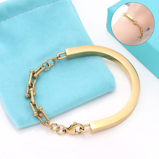 Gold Bracelets for Women U-shaped Horseshoe Bracelet