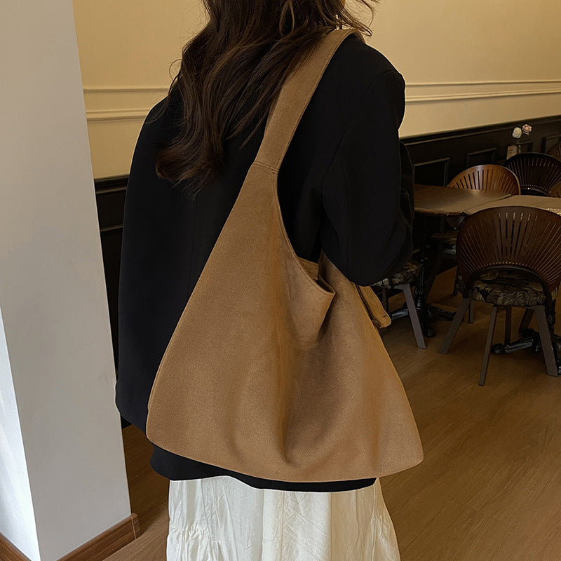 Suede Single Shoulder Women's Backpack Underarm Tote Bag Panther Pattern Plain Face Autumn/Winter Women's Bag 2025 New Large Capacity Versatile Diagonal Cross