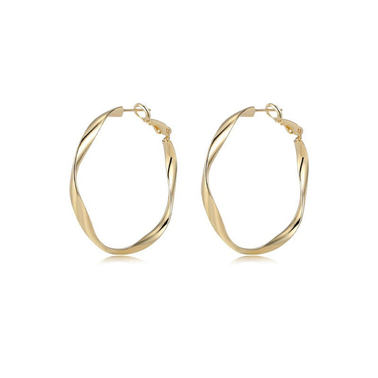 Gold Earrings for Women Twisted Circle Earrings Silver Women's Jewelry