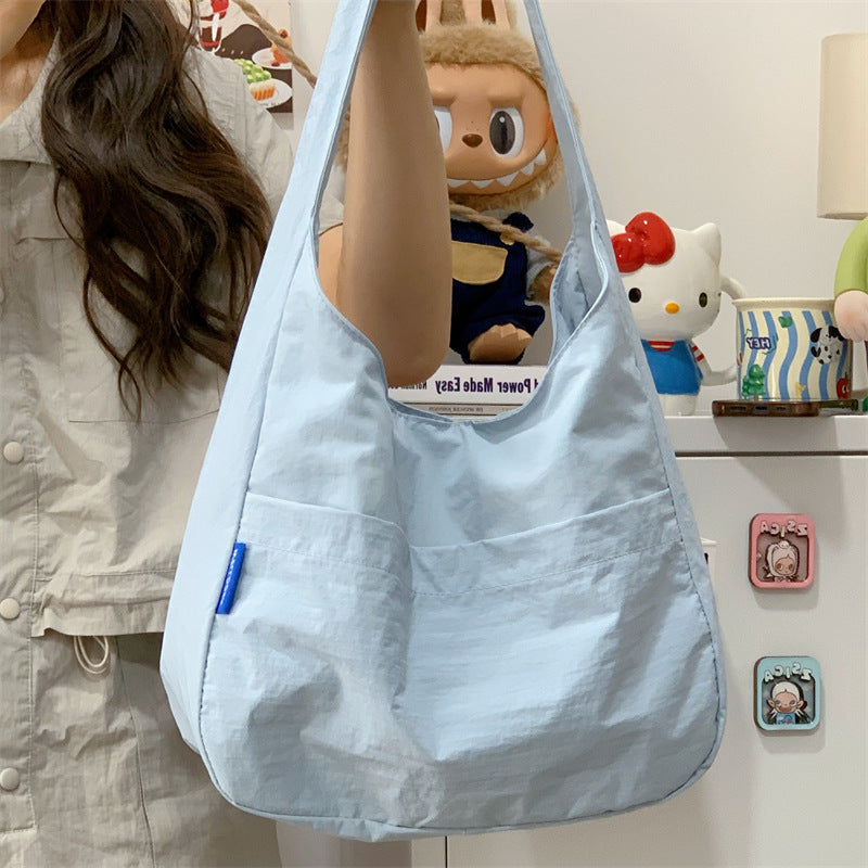 Summer New Tote Bag Relaxation for Girls Simple Ice Cream Dopamine Shoulder Bag Large Capacity Underarm Bag