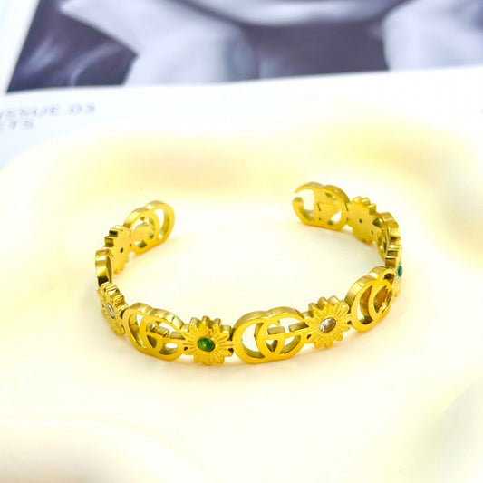 Bracelet for Women Gold Hollow Opening Bracelet Silver Carved Bracelet