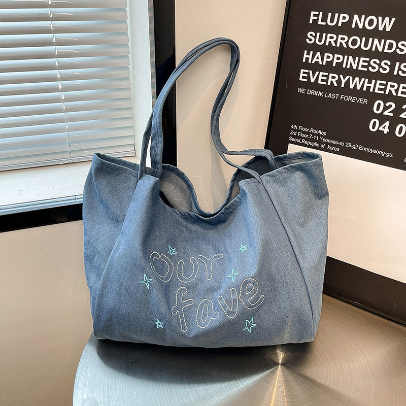 Commuting Western style Shoulder Bag for Women, Summer New Style, Large Capacity Student Tote, Niche Shoulder Bag for Women, Class Handbag